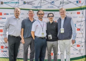 Golf industry leaders and community partners at the Maggie Hathaway Golf Course reopening ceremony in Los Angeles